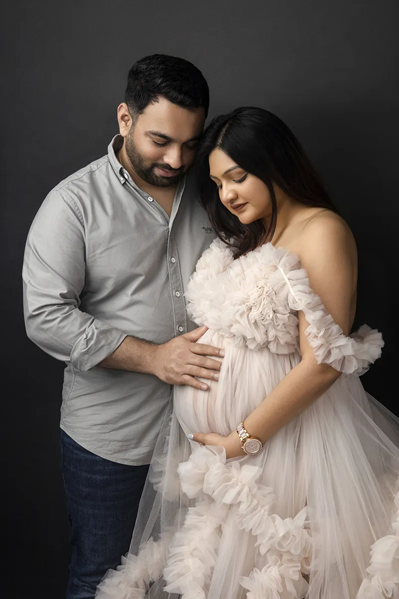 Partner and family maternity photography portrait at Photo Hive in Auckland