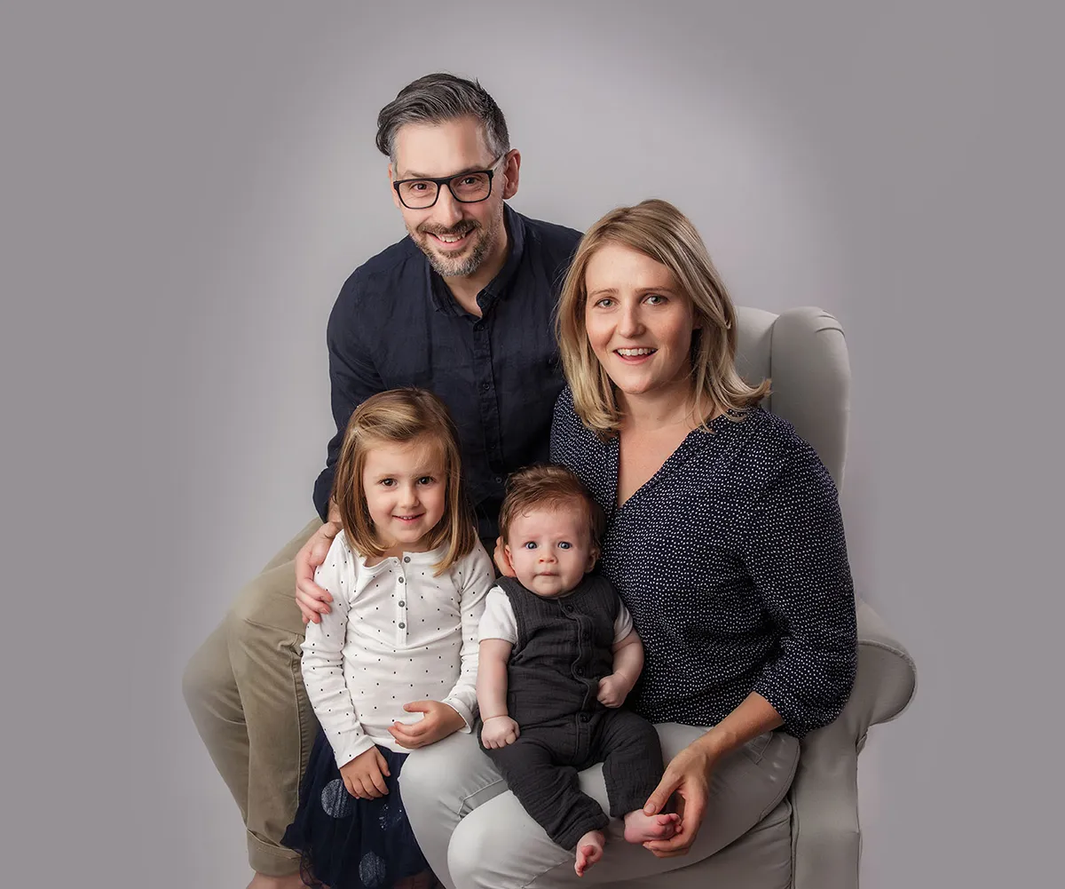 Studio family portrait photographed by Photo Hive in Auckland