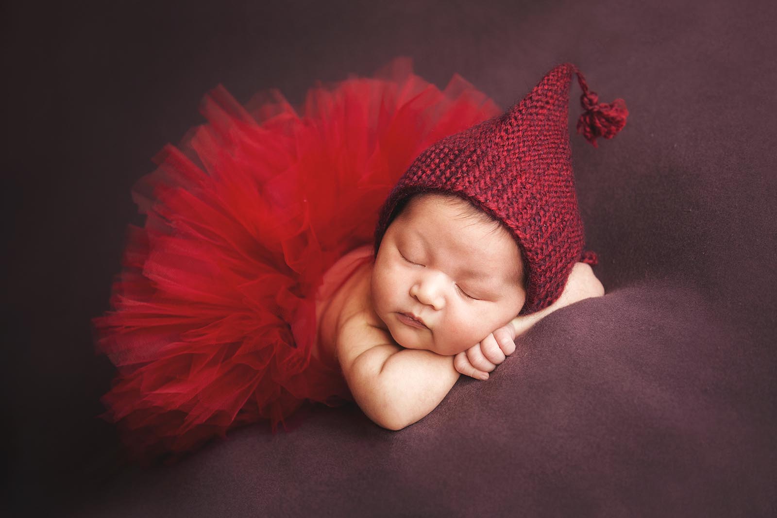 Close up newborn baby portrait photographed in Auckland studio